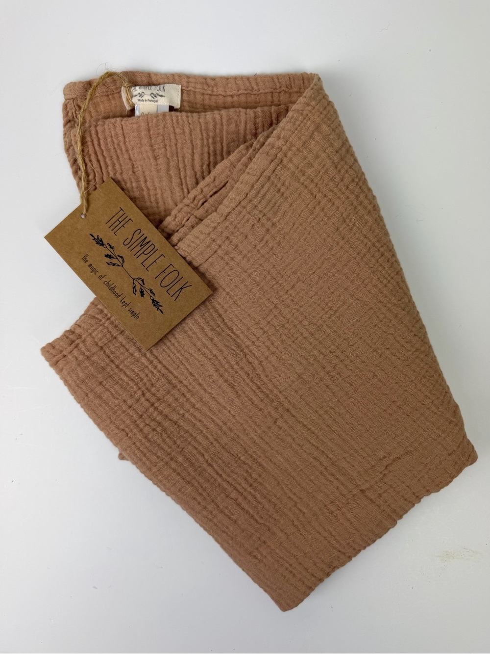 The Simple Folk | The Gauzy Lightweight Organic Muslin Cloth Neutral Clay